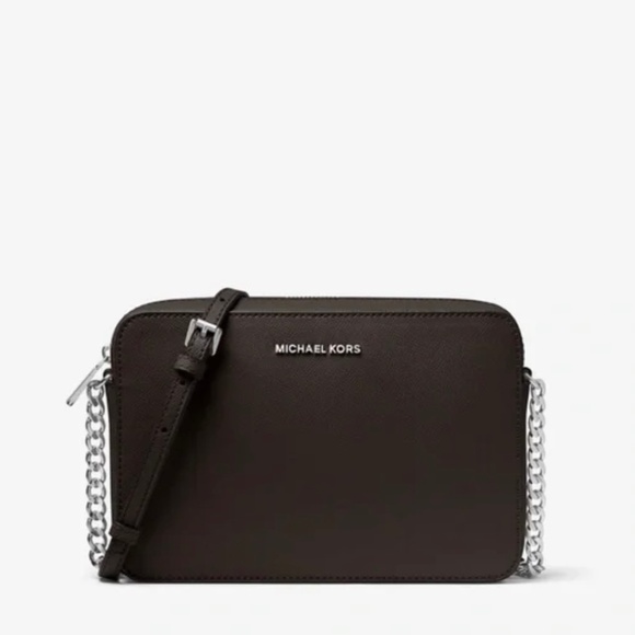 Michael Kors Jet Set Large Saffiano Leather Crossbody Bag - Picture 1 of 6